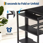 Bureau pliant de 89 cm avec étagère de rangement pour chambre et bureau à domicile