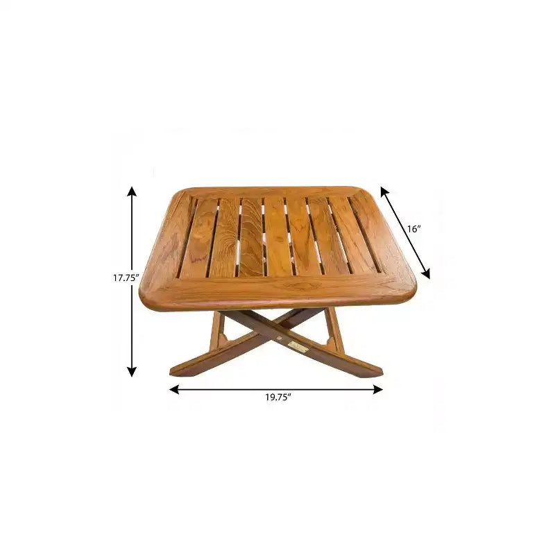 HomeRoots Table d'appoint rectangulaire 18 po en bois massif brun