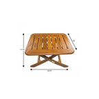 HomeRoots Table d'appoint rectangulaire 18 po en bois massif brun