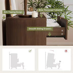 Commode à 3 tiroirs cannelés - Buffet multifonctionnel pour chambre ou salon - Grand espace de rangement, pour vêtements ou entrée
