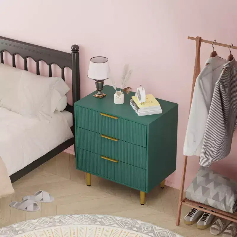 Commode de chambre à coucher moderne, commode en bois avec tiroirs de rangement et poignées et pieds en métal pour salon, entrée