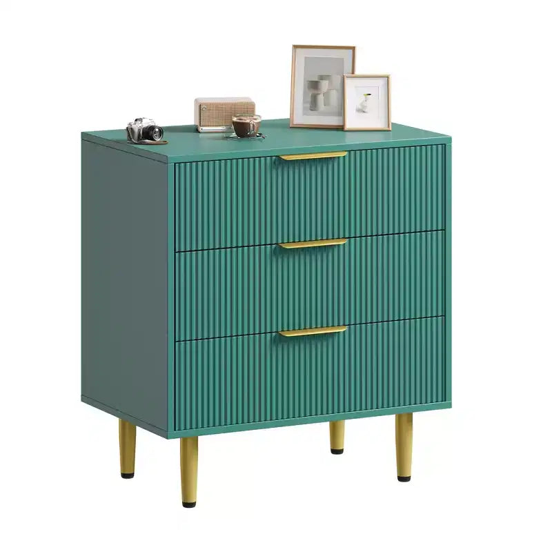 Drawer Dresser, Modern Dresser for Bedroom, Wood Chest of Drawers Storage Organizer with Metal Handles & Feet for Living Room, Entryway