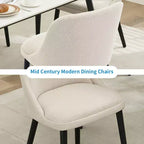 Lot de 2 chaises de salle à manger modernes rembourrées. Chaises d'appoint scandinaves en lin avec assise rembourrée et pieds en bois robustes pour cuisine, salle à manger, salon