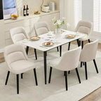 Lot de 2 chaises de salle à manger modernes rembourrées. Chaises d'appoint scandinaves en lin avec assise rembourrée et pieds en bois robustes pour cuisine, salle à manger, salon