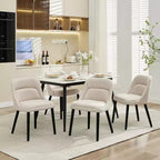 Lot de 2 chaises de salle à manger modernes rembourrées. Chaises d'appoint scandinaves en lin avec assise rembourrée et pieds en bois robustes pour cuisine, salle à manger, salon