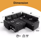 Canapé convertible 5 places Dyonery, canapé modulable, Chenille de haute qualité, avec espace de rangement dissimulé