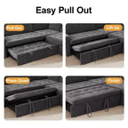 Canapé convertible 5 places Dyonery, canapé modulable, Chenille de haute qualité, avec espace de rangement dissimulé