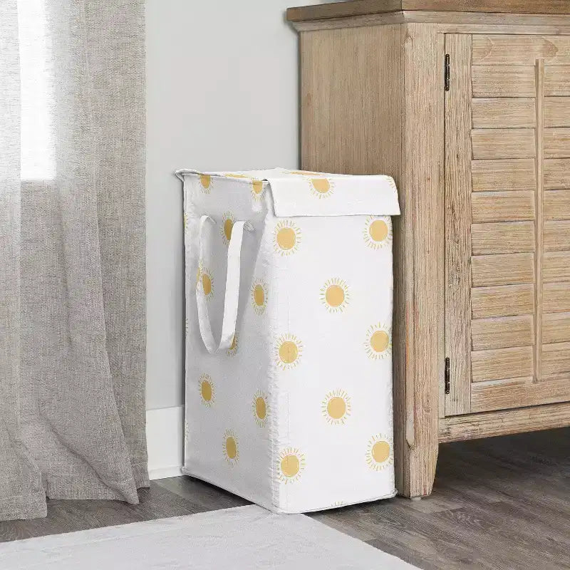 Sweet Jojo Designs - Panier à Linge Pliable avec Poignées pour Garçon, Fille, Unisexe/Neutre, Motif Soleil Bohème Jaune et Blanc