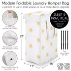 Sweet Jojo Designs - Panier à Linge Pliable avec Poignées pour Garçon, Fille, Unisexe/Neutre, Motif Soleil Bohème Jaune et Blanc
