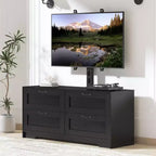 Meuble TV avec support et 4 tiroirs de rangement pour téléviseurs de 32/45/55/65/75/80 pouces, meuble de divertissement pour chambre à coucher, salon, table de console média en bois