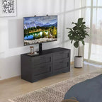 Meuble TV avec support et 4 tiroirs de rangement pour téléviseurs de 32/45/55/65/75/80 pouces, meuble de divertissement pour chambre à coucher, salon, table de console média en bois