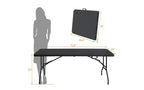 Table pliante portable de 1,8 m avec poignée de transport, pieds en fer robustes, table utilitaire rectangulaire pour pique-nique, fête, camping
