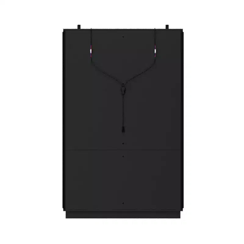 Buffet Hitow surdimensionné noir avec rangement pour vin et cuisine, portes coulissantes en verre, spots LED, grand garde-manger pour salle à manger