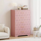Commode en bois multifonctionnelle à 5 tiroirs, commode autonome et table de chevet, armoire de rangement pour chambre à coucher, couloir, placard