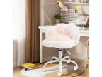 Chaise de vanité à roulettes, Chaise de bureau mignonne en forme de patte de chat avec dossier, Chaise sans accoudoirs rotative à 360° et réglable en hauteur avec blocage des couleurs éclatantes, Petite chaise de bureau
