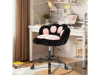 Chaise de vanité à roulettes, Chaise de bureau mignonne en forme de patte de chat avec dossier, Chaise sans accoudoirs rotative à 360° et réglable en hauteur avec blocage des couleurs éclatantes, Petite chaise de bureau