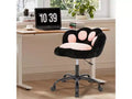 Vanity Chair with Wheels,Cute Cat Paw Office Chair with Back,360Rotating Height Adjustable Armless Chair in Vibrant Color-Blocking,Small Desk Chair