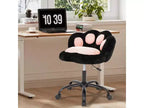 Vanity Chair with Wheels,Cute Cat Paw Office Chair with Back,360Rotating Height Adjustable Armless Chair in Vibrant Color-Blocking,Small Desk Chair
