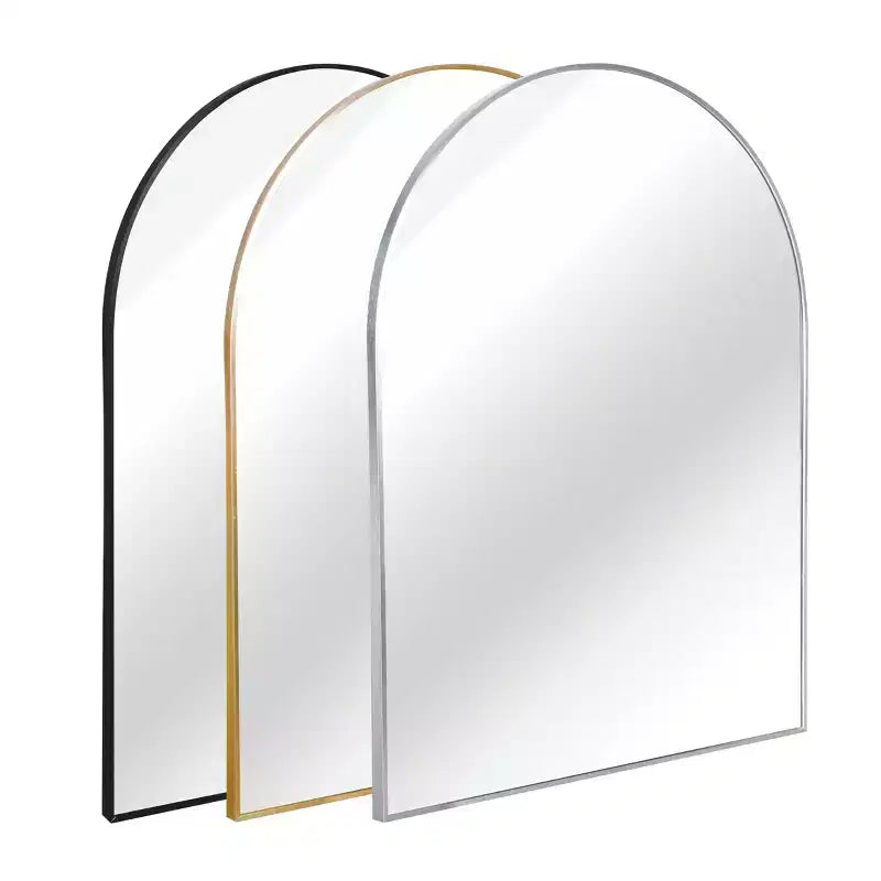 Miroir de salle de bain mural arqué encadré en métal 30x36 pouces