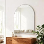 Miroir de salle de bain mural arqué encadré en métal 30x36 pouces
