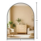 Miroir de salle de bain mural arqué encadré en métal 30x36 pouces