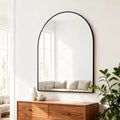 30x36 Inch Metal Framed Arched Bathrrom Mirror for Wall