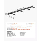 Support d'Étagère Flottante VEVOR, 1 Unité, Capacité de Charge 104 kg, 1092,2x157,4x38,1 mm, Fixation Murale Dissimulée Robuste, Noir