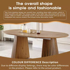 Table à manger ronde moderne extensible, table ovale peu encombrante avec pieds à lattes, cuisine multifonctionnelle, table à thé ou bureau - Panipeachy