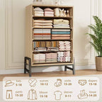 Garvee 5 Commode pour chambre à coucher, tiroir de 128 cm de haut avec grand espace de rangement, commode de rangement autoportante en bois pour salon, chambre à coucher