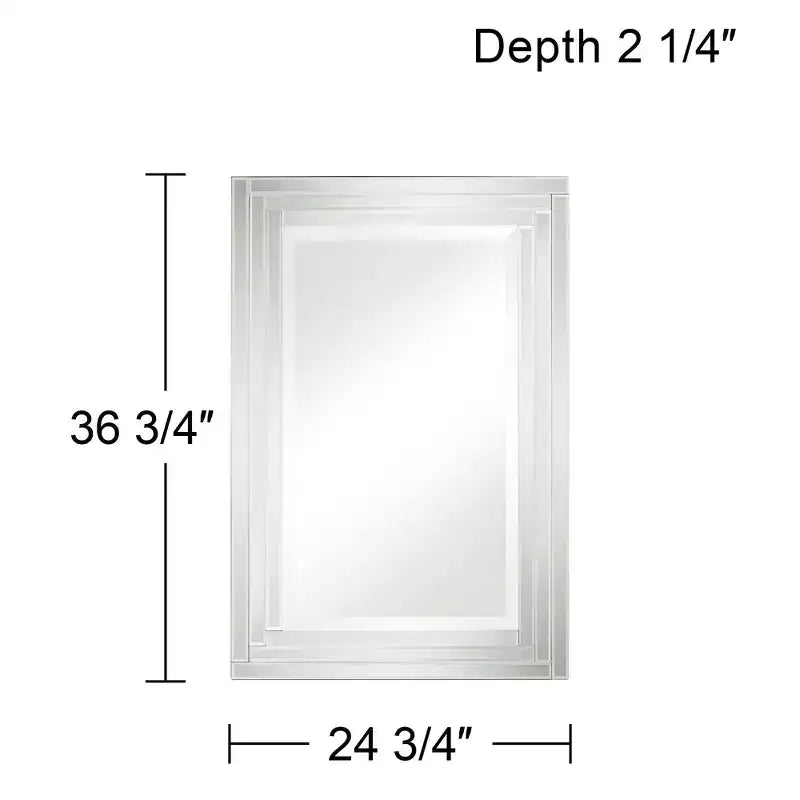 Lot de 2 miroirs muraux Uttermost Vedi en verre étagé 24 3/4 x 36 3/4