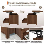 Table basse à plateau relevable, Grande table basse avec compartiment caché, Table basse de rangement pour salon, Design moderne