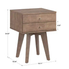 Table de chevet en bois à 2 tiroirs Martha - Gris anthracite clair - iNSPIRE Q
