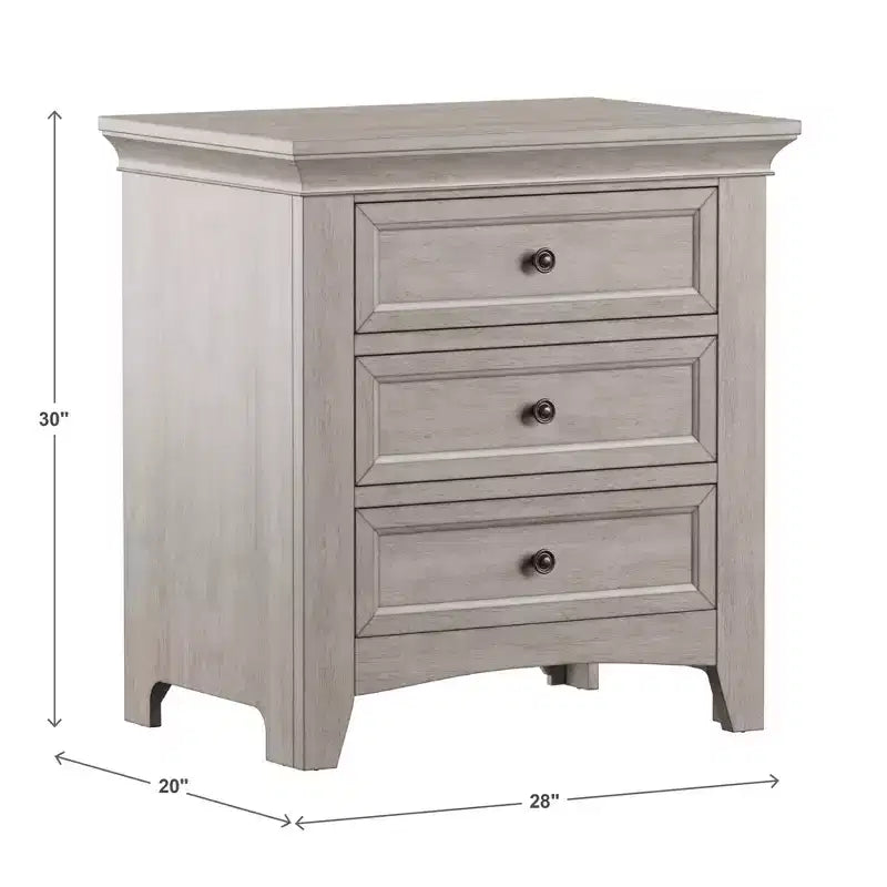 Table de chevet Martha à 3 tiroirs en bois, modulable avec station de charge - iNSPIRE Q