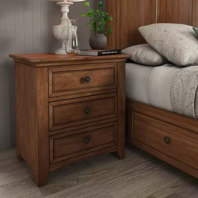 Table de chevet Martha à 3 tiroirs en bois, modulable avec station de charge - iNSPIRE Q