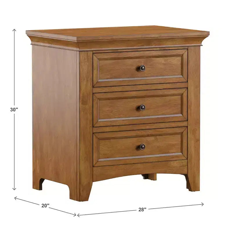 Table de chevet Martha à 3 tiroirs en bois, modulable avec station de charge - iNSPIRE Q