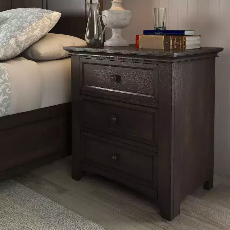 Table de chevet Martha à 3 tiroirs en bois, modulable avec station de charge - iNSPIRE Q