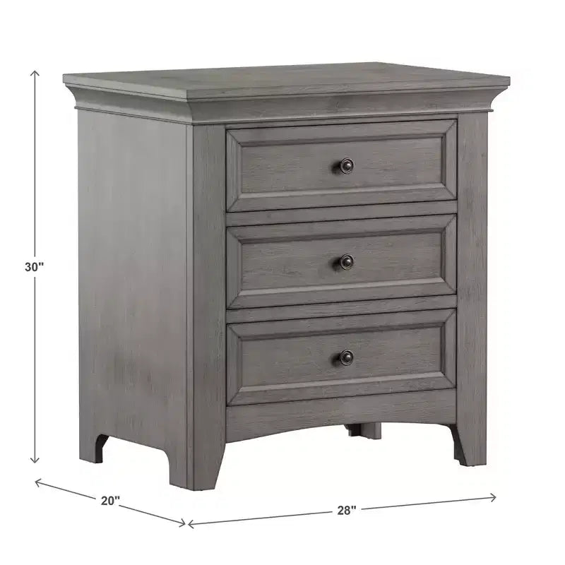 Table de chevet Martha à 3 tiroirs en bois, modulable avec station de charge - iNSPIRE Q