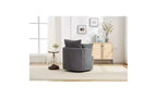 Fauteuil pivotant avec dossier incurvé et structure en bois massif, fauteuil rond rembourré pour salon, chambre, bureau.