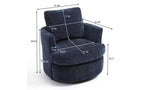 Fauteuil pivotant avec dossier incurvé et structure en bois massif, fauteuil rond rembourré pour salon, chambre, bureau.