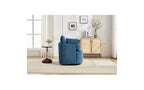 Fauteuil pivotant avec dossier incurvé et structure en bois massif, fauteuil rond rembourré pour salon, chambre, bureau.