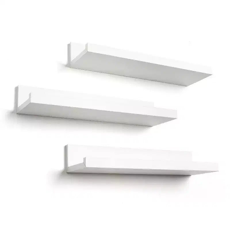 Americanflat Set of Three 14 Inch Floating Wall Shelves - White