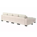 Canapé d'angle modulable moderne en tissu GDFStudio Beulah 130 avec pouf de rangement