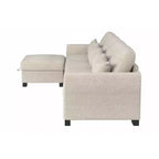 Canapé d'angle modulable moderne en tissu GDFStudio Beulah 130 avec pouf de rangement