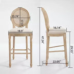Tabourets de bar rembourrés en tissu GDFStudio Provence French Country (Lot de 2)