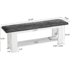 Banc d'entrée de ferme Lantine 47 avec coussin rembourré, meuble de rangement à chaussures en bois à 2 niveaux pour couloir, salon, chambre à coucher