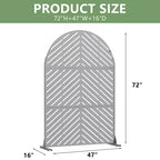 Dovelina 72H x 47W - Panneaux de clôture autoportants en métal cintré pour l'intimité, couleur marron, pour jardin, patio, terrasse