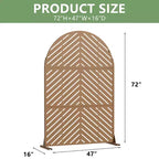 Dovelina 72H x 47W - Panneaux de clôture autoportants en métal cintré pour l'intimité, couleur marron, pour jardin, patio, terrasse
