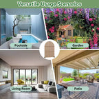 Dovelina 72H x 47W - Panneaux de clôture autoportants en métal cintré pour l'intimité, couleur marron, pour jardin, patio, terrasse