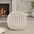 Pouf de rangement en tissu douillet Merced Plush Furry Channel - iNSPIRE Q