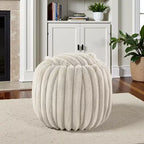 Pouf de rangement en tissu douillet Merced Plush Furry Channel - iNSPIRE Q